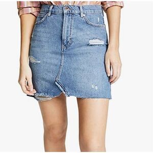 Free People Skirt Jean Skirt Hallie Mini Denim Size 27